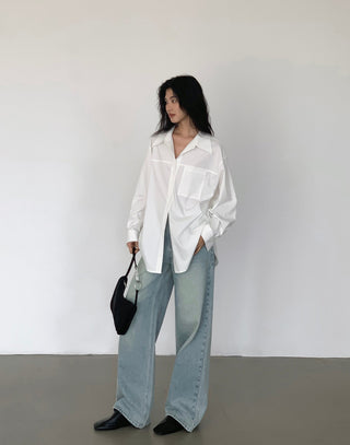 blue straight jeans
