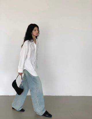 blue straight jeans