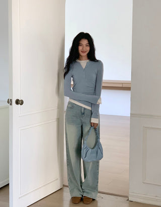 blue straight jeans