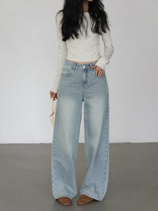 blue straight jeans