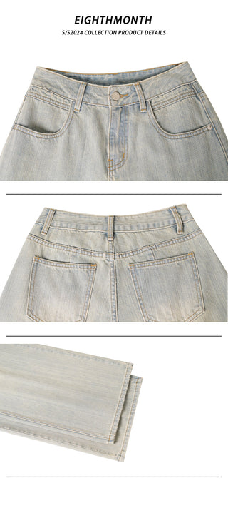 worn straight jeans