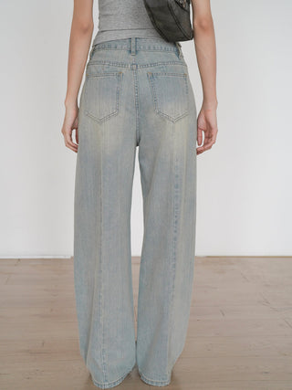 worn straight jeans