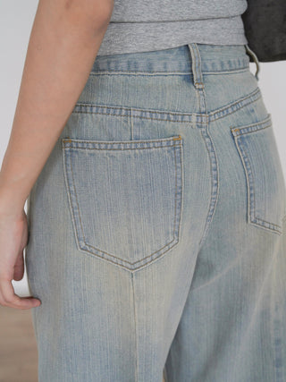 worn straight jeans