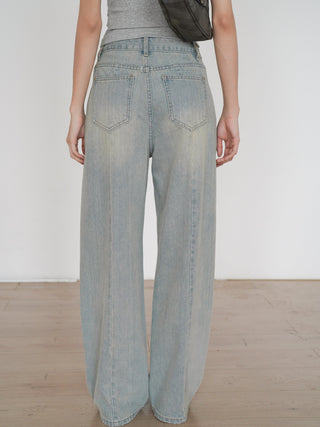 worn straight jeans