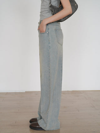 worn straight jeans
