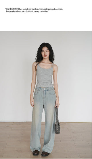worn straight jeans
