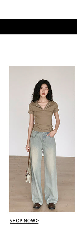 worn straight jeans