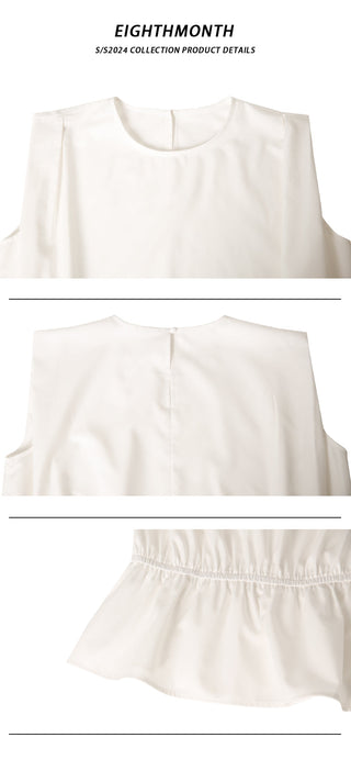 white sleeveless top