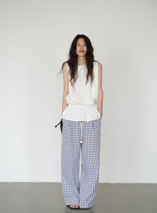 white sleeveless top