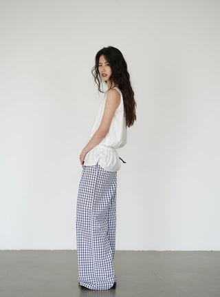 white sleeveless top