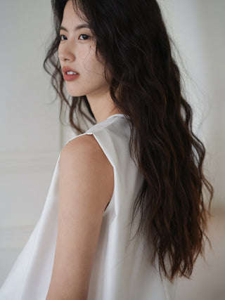 white sleeveless top
