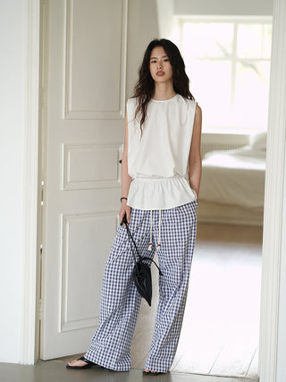white sleeveless top