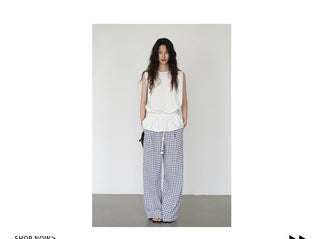 white sleeveless top