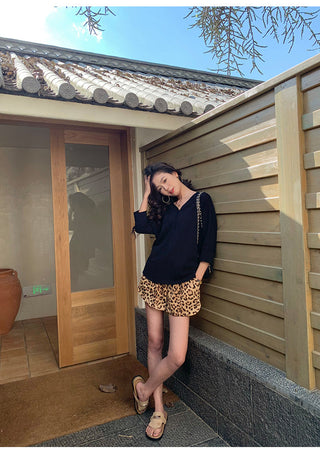 leopard print shorts