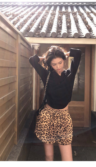 leopard print shorts