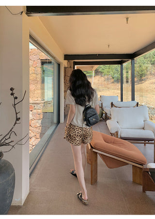 leopard print shorts