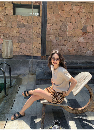 leopard print shorts