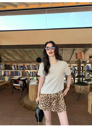 leopard print shorts