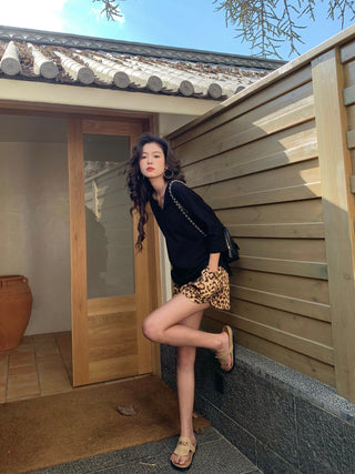 leopard print shorts