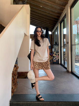 leopard print shorts