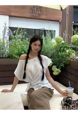 white strapless top