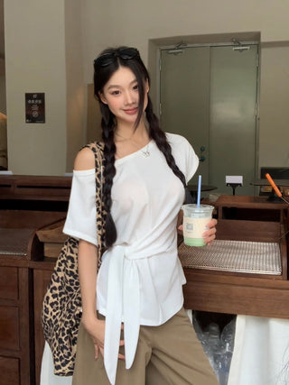 white strapless top