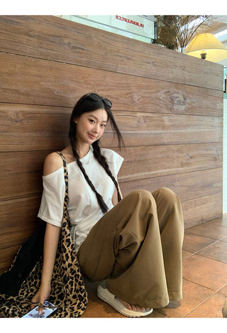 white strapless top