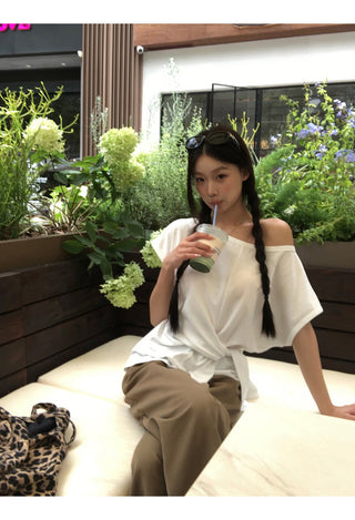 white strapless top