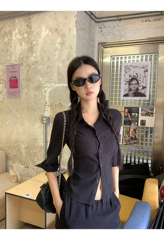 black A-line skirt