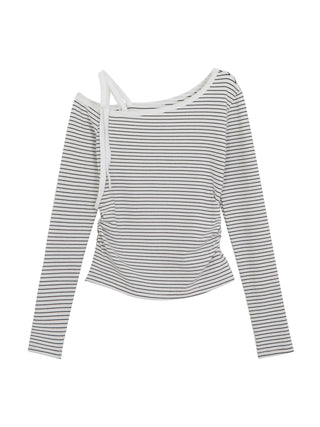 striped shoulder top
