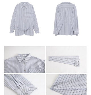blue striped shirt