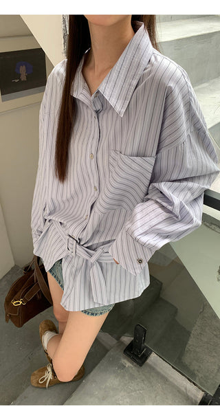 blue striped shirt
