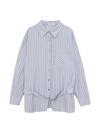 blue striped shirt