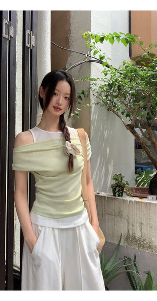fake two-piece top