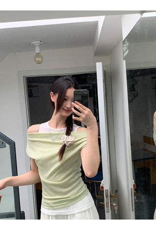 fake two-piece top