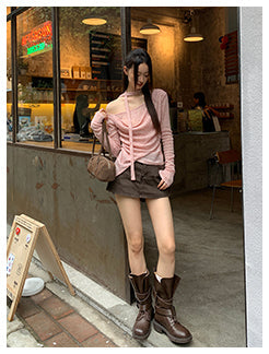 pink knit top