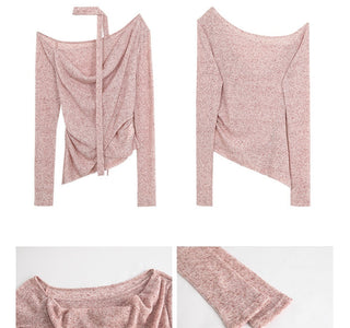 pink knit top