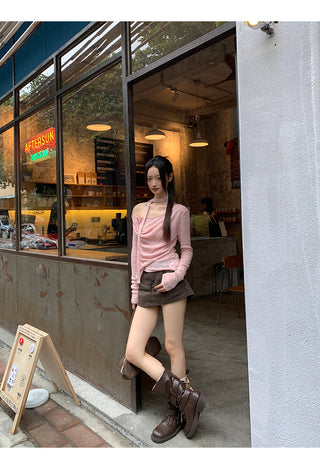 pink knit top