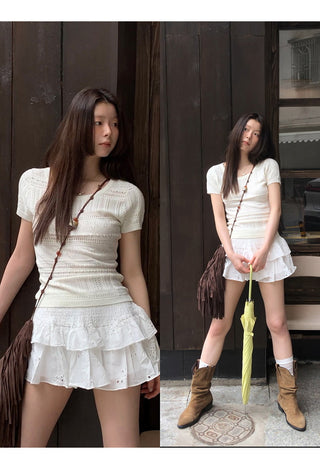 white Korean top