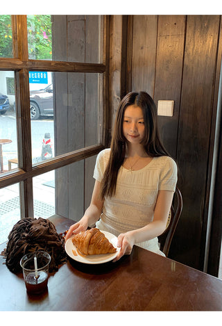 white Korean top