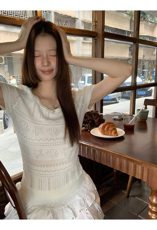 white Korean top