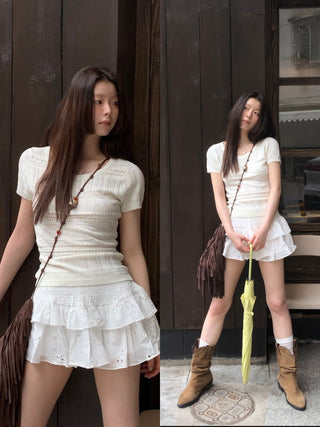 white Korean top