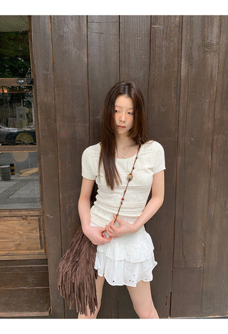 white Korean top