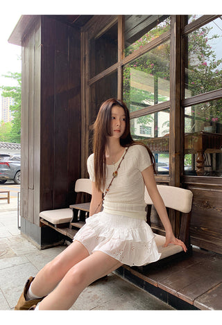 white Korean top