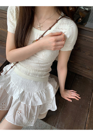 white Korean top
