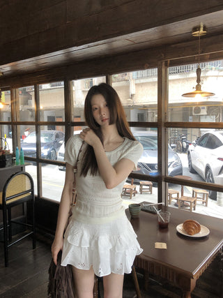 white Korean top