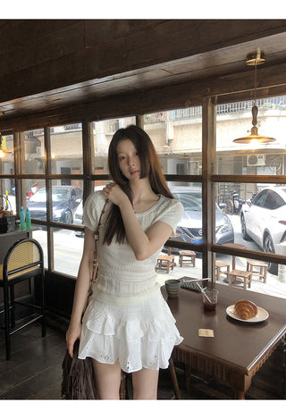 white Korean top