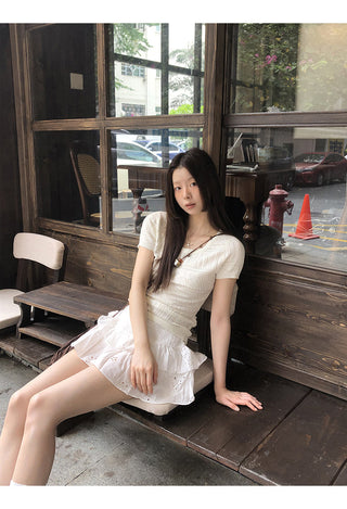 white Korean top