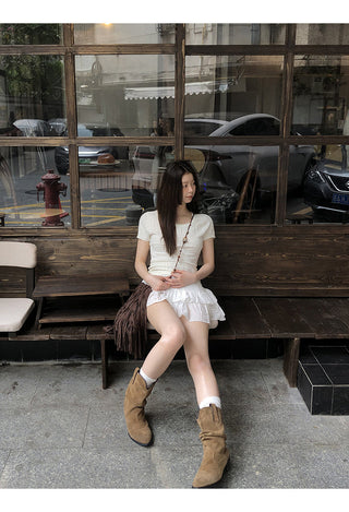 white Korean top