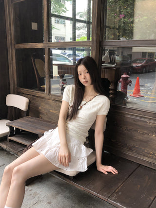 white Korean top